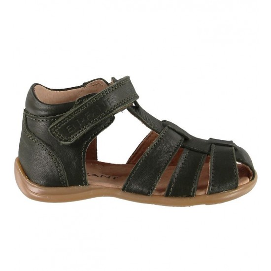 Plain Small Dark Green 21 - Sandale din piele cu inchidere velcro pentru copii - En Fant Plain Small Dark Green 21 - Sandale din piele cu inchidere velcro pentru copii - En Fant