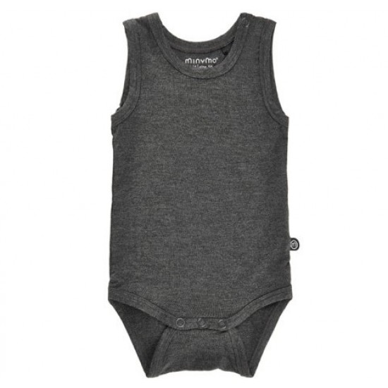 Dark Grey Melange 74 - Body-maieu din bambus - Minymo Dark Grey Melange 74 - Body-maieu din bambus - Minymo
