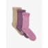 Set 3 sosete medii pentru copii - lana+bambus 23/26 - Frosted Orchid - Minymo 