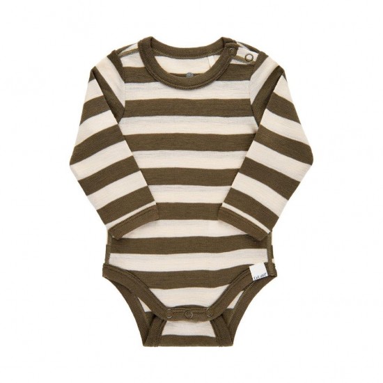 Stripped Olive 80 - Body din lana merinos Stripped Olive 80 - Body din lana merinos