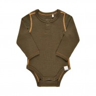 Military Olive 80 - Body din lana merinos   Military Olive 80 - Body din lana merinos