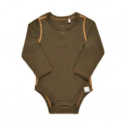 Military Olive 100 - Body din lana merinos  