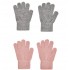 Misty Rose/Grey 3/6 ani - Set 2 manusi tricotate cu lana merinos - CeLaVi 