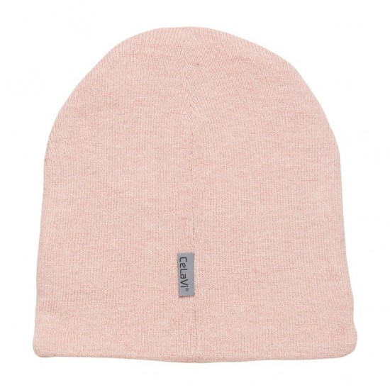Peach Frost 128/134 - Fes dublat knit din lana si bumbac - CeLaVi Peach Frost 128/134 - Fes dublat knit din lana si bumbac - CeLaVi