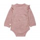 Deauville Mauve 100 - Body din lana merinos si bambus cu volanase si capse - Celavi Deauville Mauve 100 - Body din lana merinos si bambus cu volanase si capse - Celavi