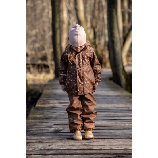 Aztec Flowers 80 - Set jacheta+pantaloni impermeabil cu fleece, pentru vreme rece, ploaie si vant - CeLaVi Aztec Flowers 80 - Set jacheta+pantaloni impermeabil cu fleece, pentru vreme rece, ploaie si vant - CeLaVi
