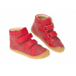 Red 23 - Ghete din lana organica boiled cu velcro - Disana&Werner 1911 Red 23 - Ghete din lana organica boiled cu velcro - Disana&Werner 1911