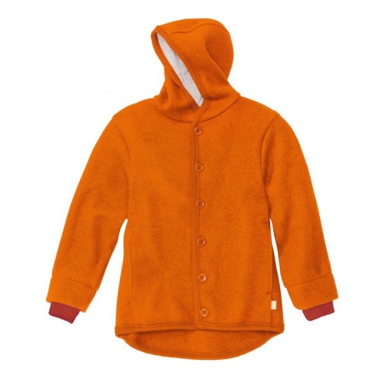 Orange 74/80 - Jacheta din lana merinos organica - tumble/boiled wool - Disana Orange 74/80 - Jacheta din lana merinos organica - tumble/boiled wool - Disana