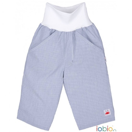 Palermo Fine Stripe Blue 62/68 - Pantaloni Salvari din bumbac organic - Iobio 