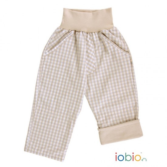 Palermo Karo Sand Blue 74/80 - Pantaloni Salvari din bumbac organic - Iobio Palermo Karo Sand Blue 74/80 - Pantaloni Salvari din bumbac organic - Iobio