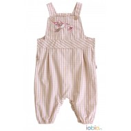 Farmer Karo Sand Rose 74/80 - Salopeta din bumbac organic - Iobio 