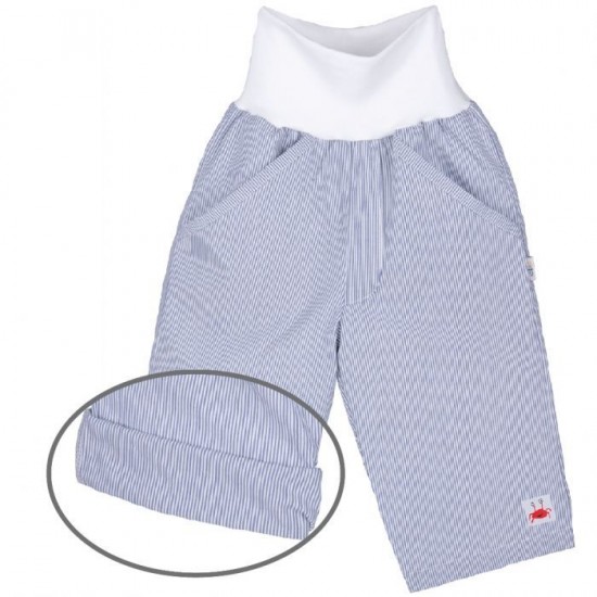 Palermo Fine Stripe Blue 62/68 - Pantaloni Salvari din bumbac organic - Iobio 