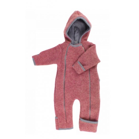 Vintage Red 62/68 - Overall babywearing din lana merinos organica - wool fleece - Iobio Vintage Red 62/68 - Overall babywearing din lana merinos organica - wool fleece - Iobio
