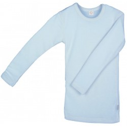 Bluza fina din lana merinos si matase - Iobio - Albastru Senin 86//92