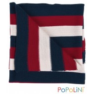 Paturica Colorful Stripes din lana merinos organica impletita - 90x90 cm - Iobio  Paturica Colorful Stripes din lana merinos organica impletita - 90x90 cm - Iobio