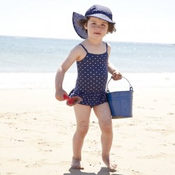 Palarie Jojo Maman SPF 50+ - Navy Dot 1/2 ani