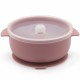 Set de masa silicon Blush - bol cu capac, ventuza si lingurita 