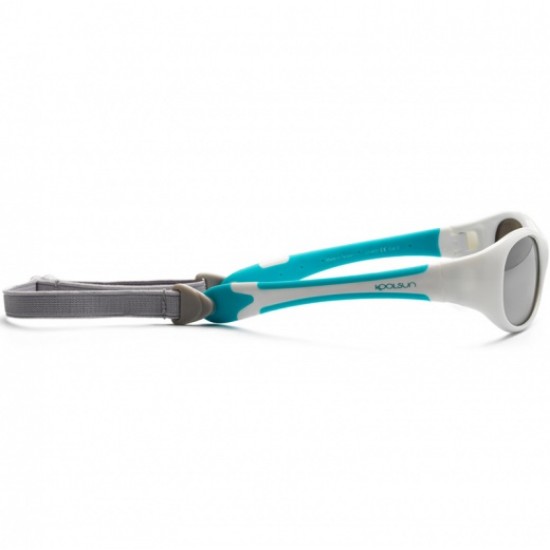Flex 3/6 ani - White Aqua - Ochelari de soare pentru copii - Koolsun Flex 3/6 ani - White Aqua - Ochelari de soare pentru copii - Koolsun