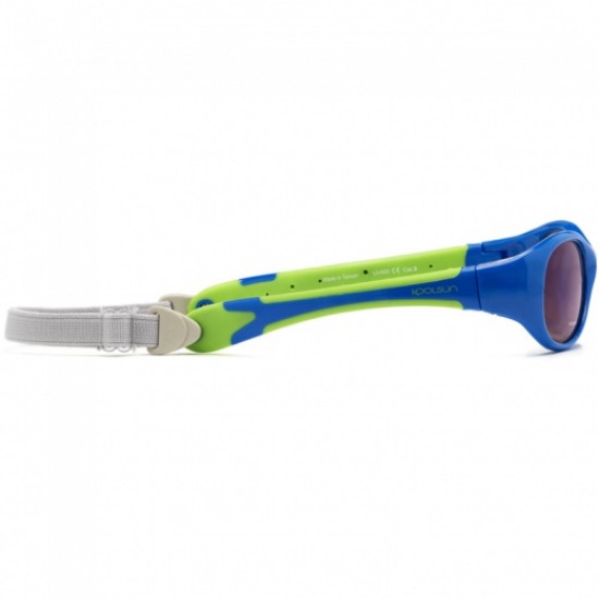 Flex 3/6 ani - Blue Lime - Ochelari de soare pentru copii Flex 3/6 ani - Blue Lime - Ochelari de soare pentru copii