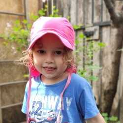 Palarie de soare din bumbac organic cu protectie pentru urechi si snur - Pickapooh - Tom Pink 46 Palarie de soare din bumbac organic cu protectie pentru urechi si snur - Pickapooh - Tom Pink 46