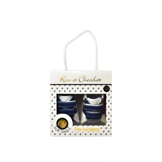Grey White 22 - Ghete din piele cu velcro - Rose et Chocolat Grey White 22 - Ghete din piele cu velcro - Rose et Chocolat