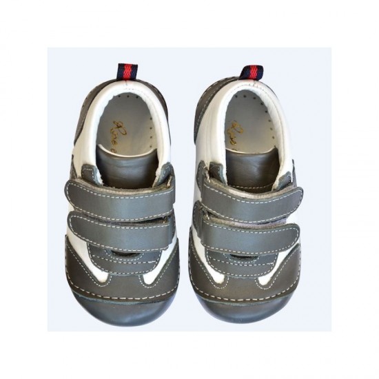 Grey White 22 - Ghete din piele cu velcro - Rose et Chocolat Grey White 22 - Ghete din piele cu velcro - Rose et Chocolat