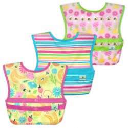 Set 3 bavetele Easy Wear Snap'n Go - Green Sprouts - Bee