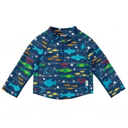 Navy Fish 24 luni - Bluza copii cu filtru UV  si fermoar - Green Sprouts by iPlay