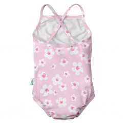Pink Blossoms 12 luni - Costum inot SPF50+ cu slip inclus Green Sprouts by iPlay Pink Blossoms 12 luni - Costum inot SPF50+ cu slip inclus Green Sprouts by iPlay