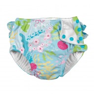 Aqua Coral Reef 18 luni - Slip fete refolosibil SPF 50+ cu capse si volanase Green Sprouts by iPlay Aqua Coral Reef 18 luni - Slip fete refolosibil SPF 50+ cu capse si volanase Green Sprouts by iPlay